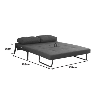 Sofa-bed Hafrene pakoworld anthracite fabric 151x94x71cm