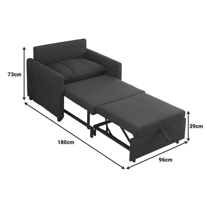 Sofa-bed Barzene pakoworld anthracite fabric 96x83x75cm