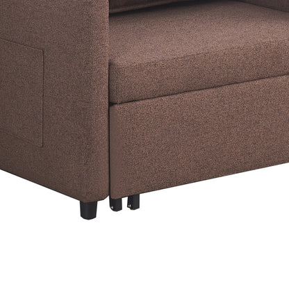 Barzene sofa-bed pakoworld brown fabric 96x83x75cm