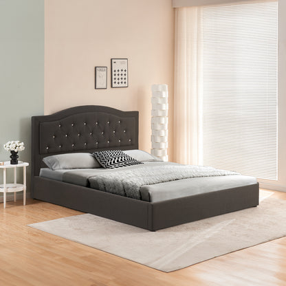 Double bed with storage space Majore pakoworld anthracite fabric 160x200cm
