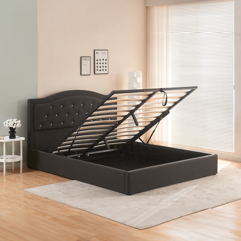 Double bed with storage space Majore pakoworld anthracite fabric 160x200cm