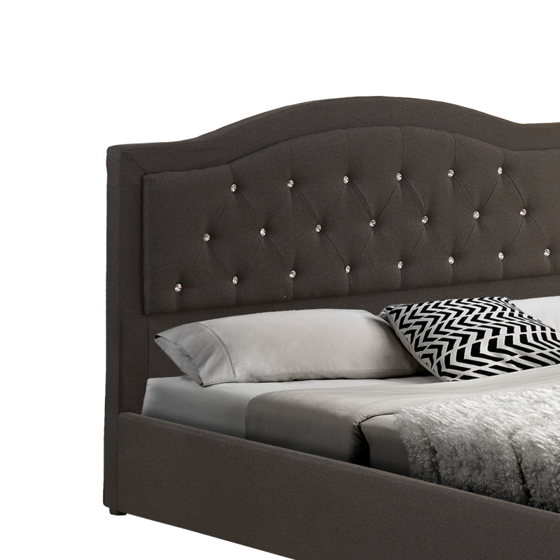 Double bed with storage space Majore pakoworld anthracite fabric 160x200cm