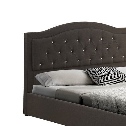 Double bed with storage space Majore pakoworld anthracite fabric 160x200cm