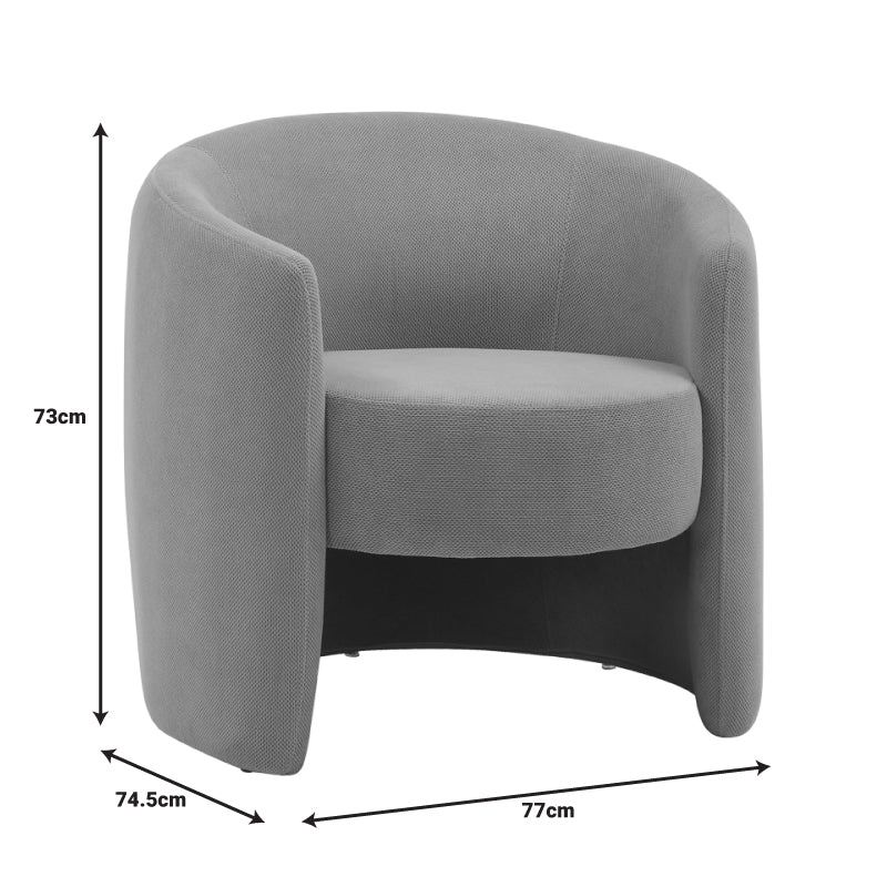 Barken armchair pakoworld fabric in beige shade 77x74.5x73cm