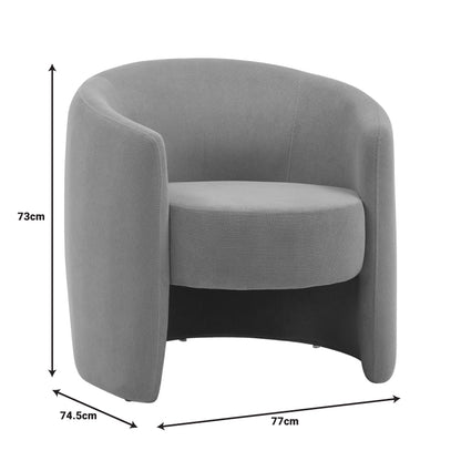 Barken armchair pakoworld fabric in beige shade 77x74.5x73cm