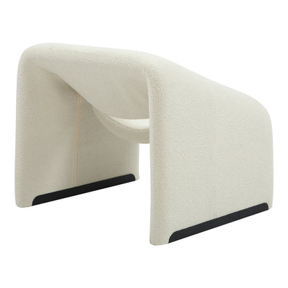 Armchair Clous pakoworld boucle fabric in off-white shade 86x77x73.5cm