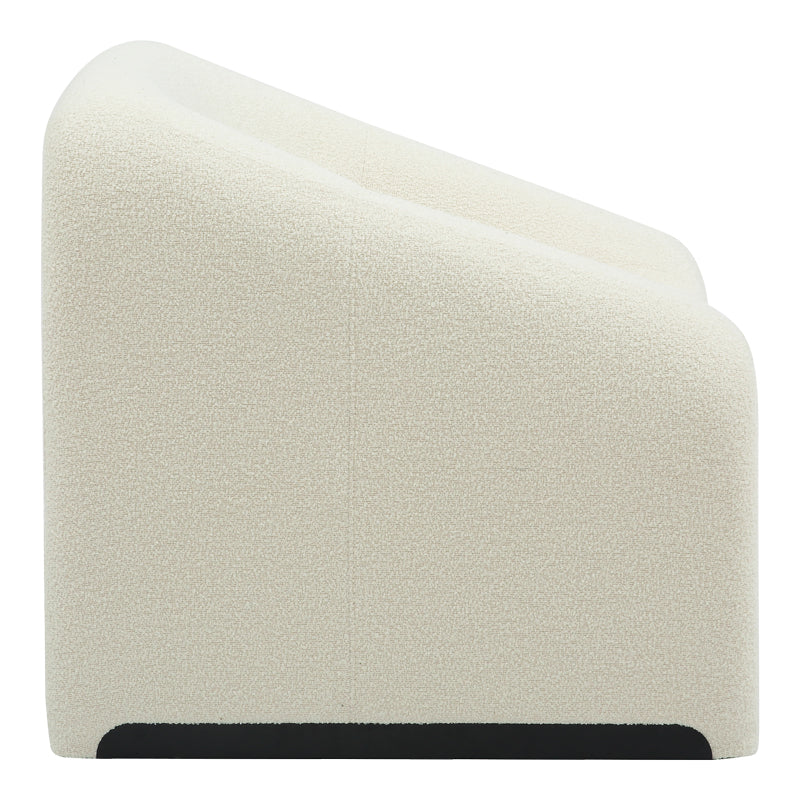 Armchair Clous pakoworld boucle fabric in off-white shade 86x77x73.5cm