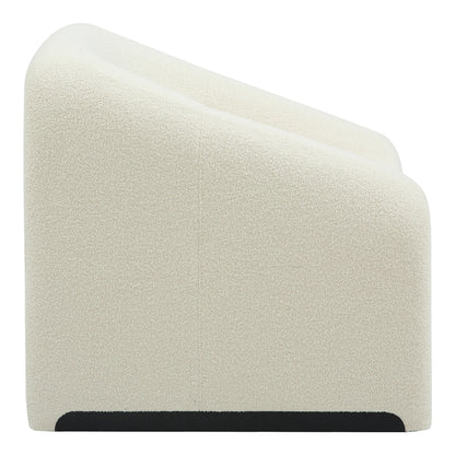 Armchair Clous pakoworld boucle fabric in off-white shade 86x77x73.5cm