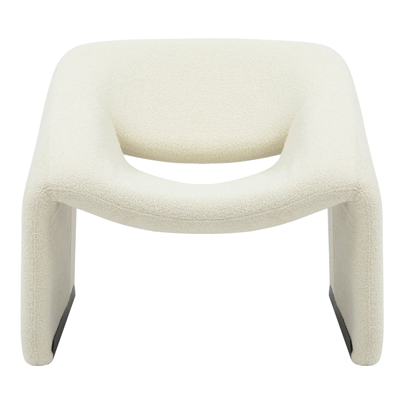Armchair Clous pakoworld boucle fabric in off-white shade 86x77x73.5cm