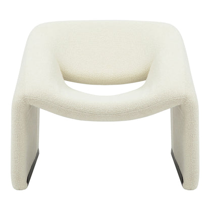 Armchair Clous pakoworld boucle fabric in off-white shade 86x77x73.5cm