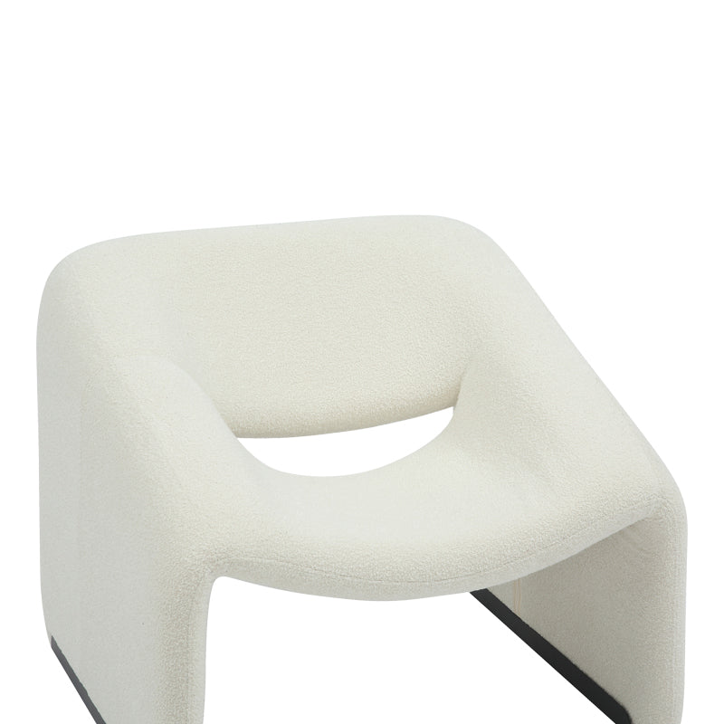 Armchair Clous pakoworld boucle fabric in off-white shade 86x77x73.5cm