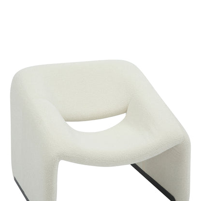 Armchair Clous pakoworld boucle fabric in off-white shade 86x77x73.5cm