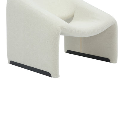Armchair Clous pakoworld boucle fabric in off-white shade 86x77x73.5cm