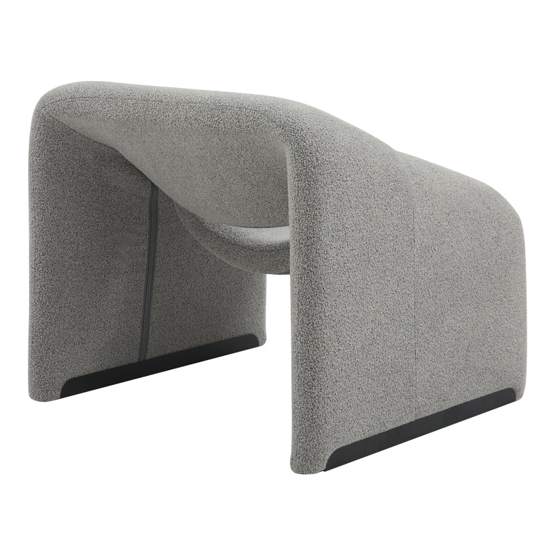 Armchair Clous pakoworld bouclé fabric in light gray shade 86x77x73.5cm