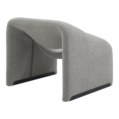 Armchair Clous pakoworld bouclé fabric in light gray shade 86x77x73.5cm