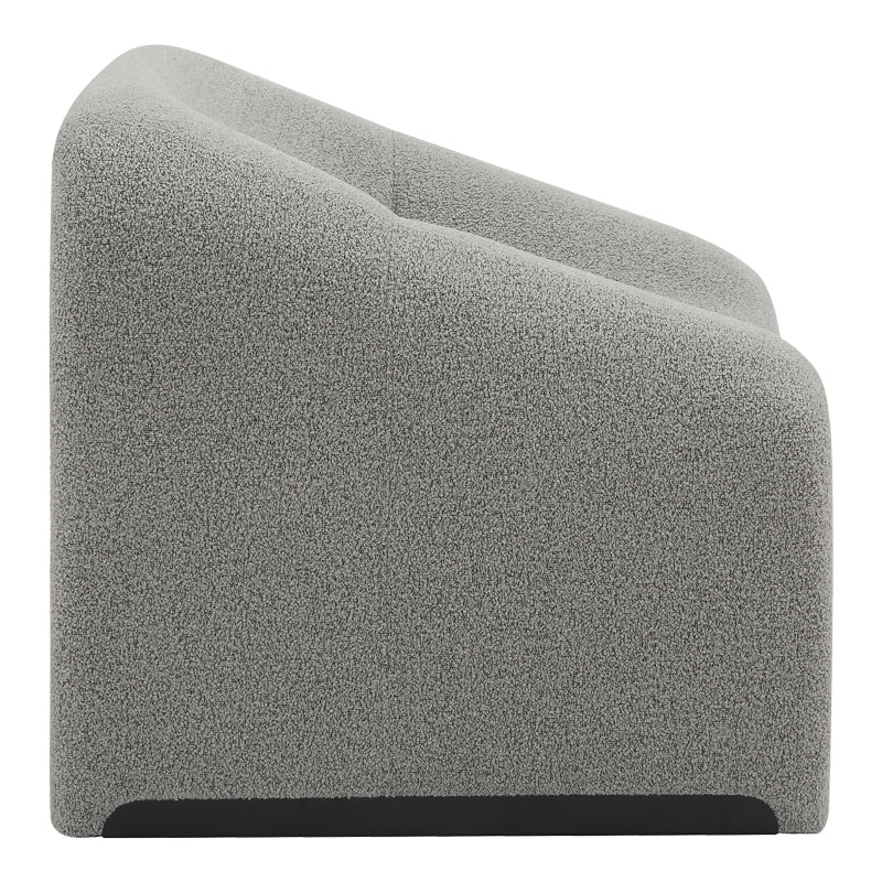 Armchair Clous pakoworld bouclé fabric in light gray shade 86x77x73.5cm