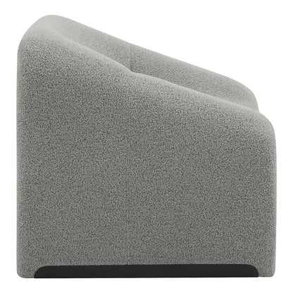 Armchair Clous pakoworld bouclé fabric in light gray shade 86x77x73.5cm