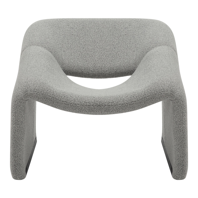 Armchair Clous pakoworld bouclé fabric in light gray shade 86x77x73.5cm