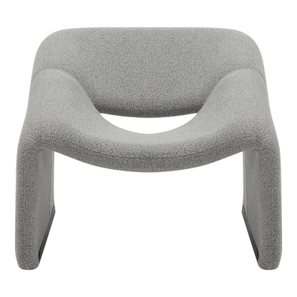 Armchair Clous pakoworld bouclé fabric in light gray shade 86x77x73.5cm