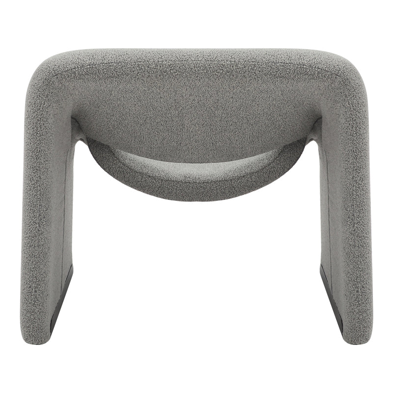Armchair Clous pakoworld bouclé fabric in light gray shade 86x77x73.5cm