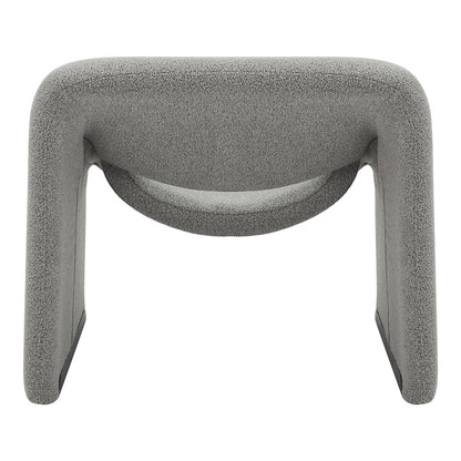 Armchair Clous pakoworld bouclé fabric in light gray shade 86x77x73.5cm