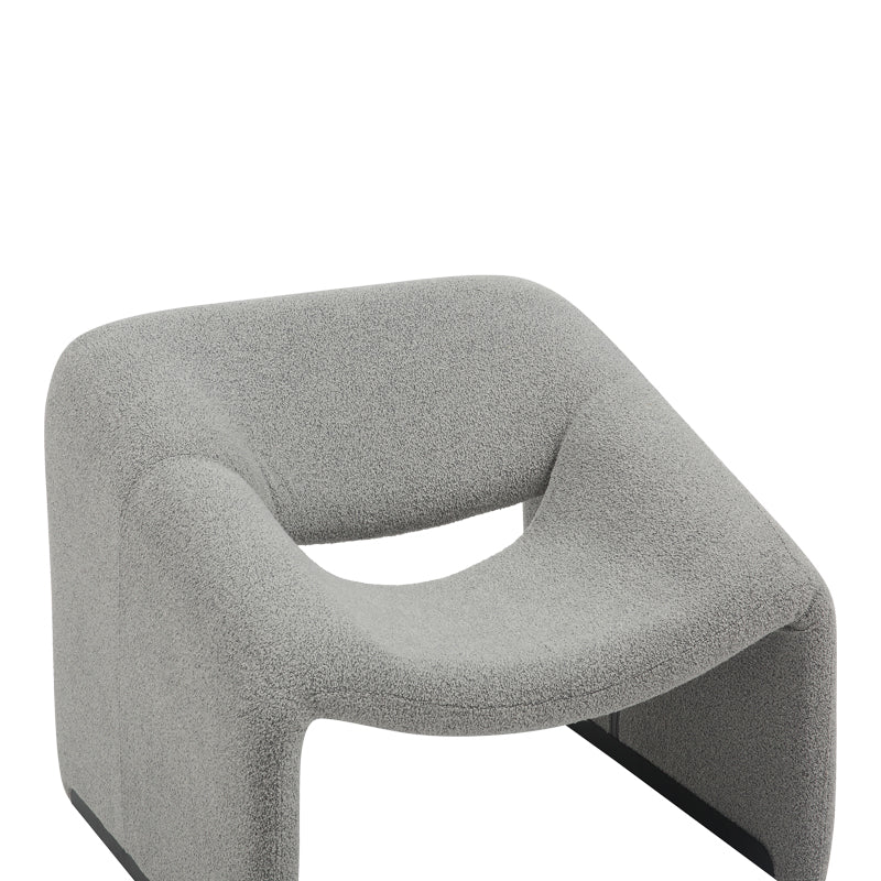 Armchair Clous pakoworld bouclé fabric in light gray shade 86x77x73.5cm