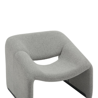 Armchair Clous pakoworld bouclé fabric in light gray shade 86x77x73.5cm