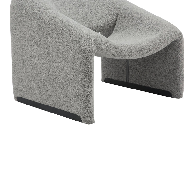 Armchair Clous pakoworld bouclé fabric in light gray shade 86x77x73.5cm