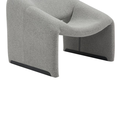 Armchair Clous pakoworld bouclé fabric in light gray shade 86x77x73.5cm