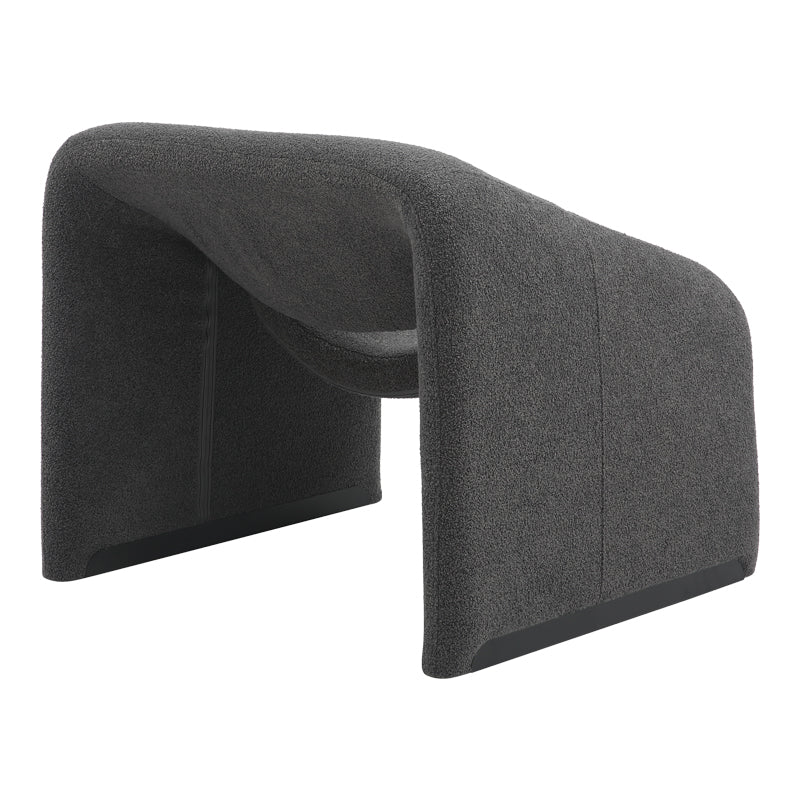 Armchair Clous pakoworld bouclé fabric in charcoal shade 86x77x73.5cm