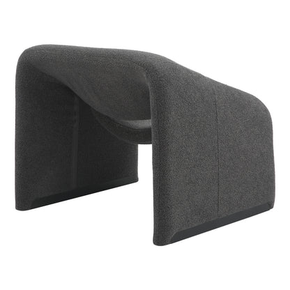 Armchair Clous pakoworld bouclé fabric in charcoal shade 86x77x73.5cm