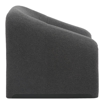 Armchair Clous pakoworld bouclé fabric in charcoal shade 86x77x73.5cm