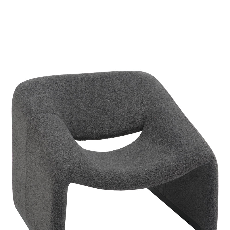 Armchair Clous pakoworld bouclé fabric in charcoal shade 86x77x73.5cm