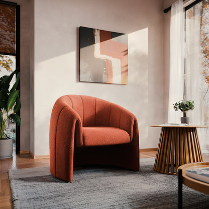 Fassy armchair pakoworld boucle fabric in tile shade 80x66x80cm