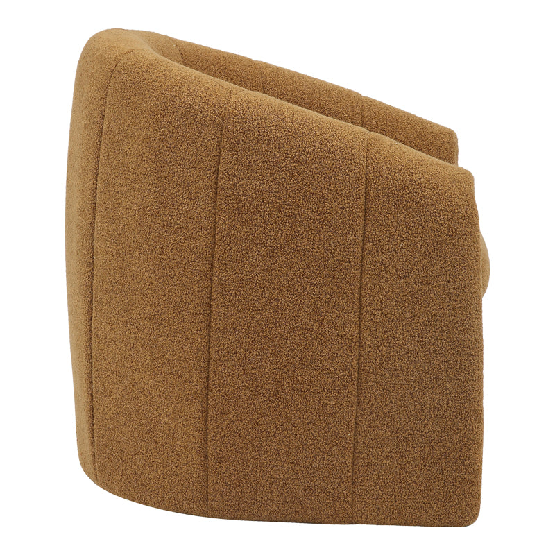 Fassy armchair pakoworld boucle fabric in mustard shade 80x66x80cm