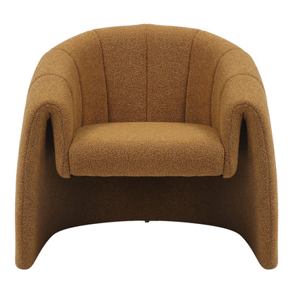 Fassy armchair pakoworld boucle fabric in mustard shade 80x66x80cm