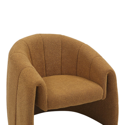 Fassy armchair pakoworld boucle fabric in mustard shade 80x66x80cm