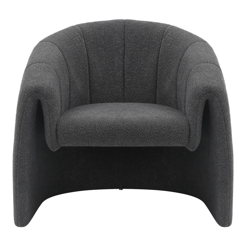 Fassy armchair pakoworld bouclé fabric in charcoal color 80x66x80cm