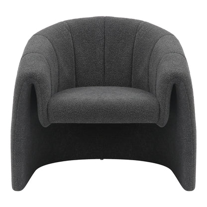 Fassy armchair pakoworld bouclé fabric in charcoal color 80x66x80cm