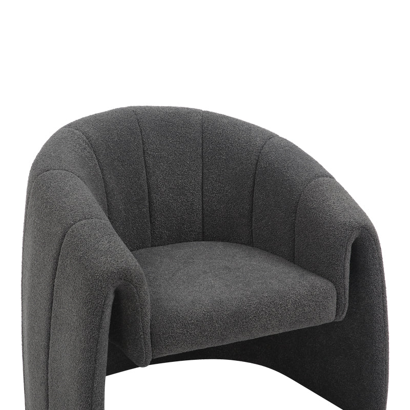 Fassy armchair pakoworld bouclé fabric in charcoal color 80x66x80cm