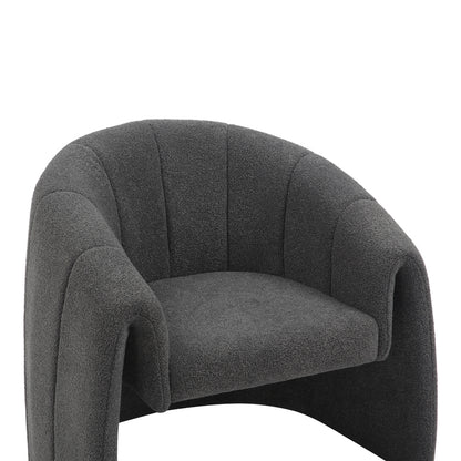 Fassy armchair pakoworld bouclé fabric in charcoal color 80x66x80cm