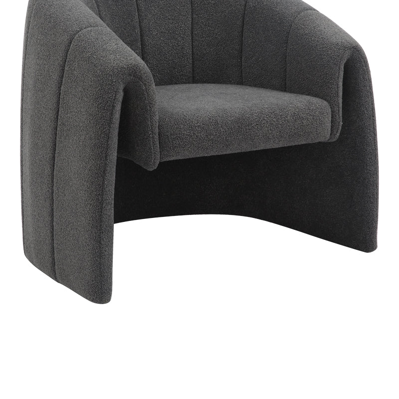 Fassy armchair pakoworld bouclé fabric in charcoal color 80x66x80cm