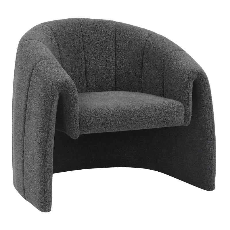 Fassy armchair pakoworld bouclé fabric in charcoal color 80x66x80cm