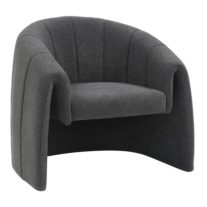 Fassy armchair pakoworld bouclé fabric in charcoal color 80x66x80cm