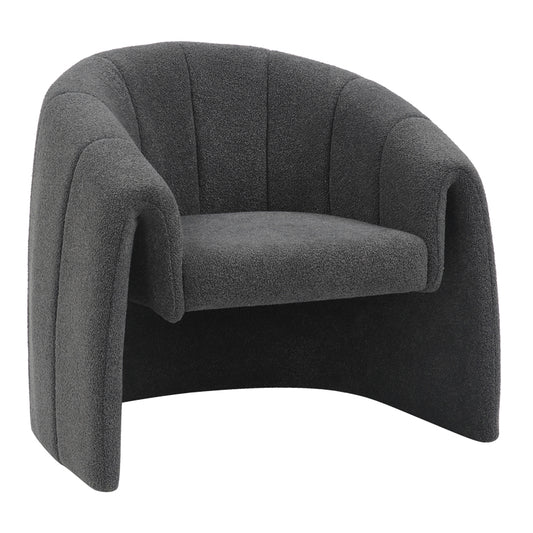 Fassy armchair pakoworld bouclé fabric in charcoal color 80x66x80cm