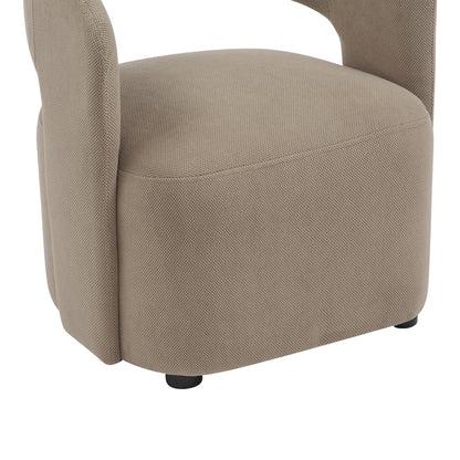 Armchair Lemouton pakoworld fabric in gray-beige shade 69.5x66x80cm