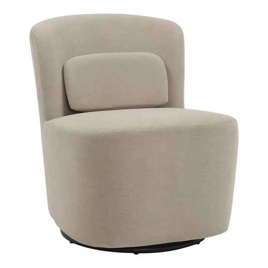 Swish rotating armchair pakoworld boucle fabric in beige shade 63x76x76.5cm