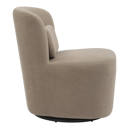 Swish rotating armchair pakoworld bouclé fabric in gray-beige shade 63x76x76.5cm