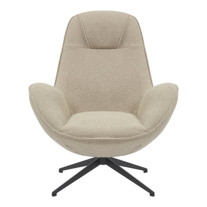 Armchair rotaitng Flago pakoworld boucle fabric in beige shade 85x88x103.5cm