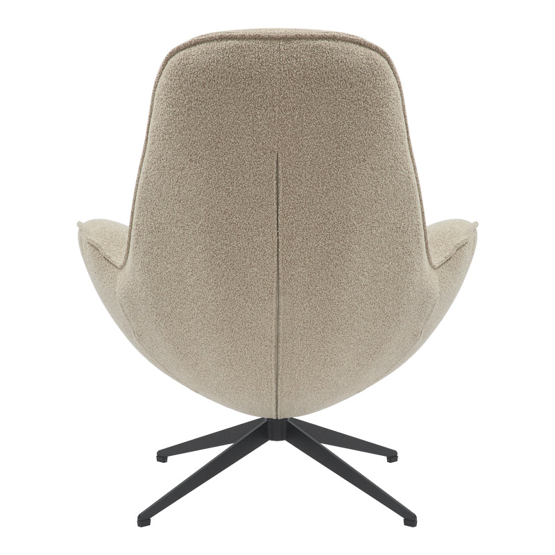 Armchair rotaitng Flago pakoworld boucle fabric in beige shade 85x88x103.5cm